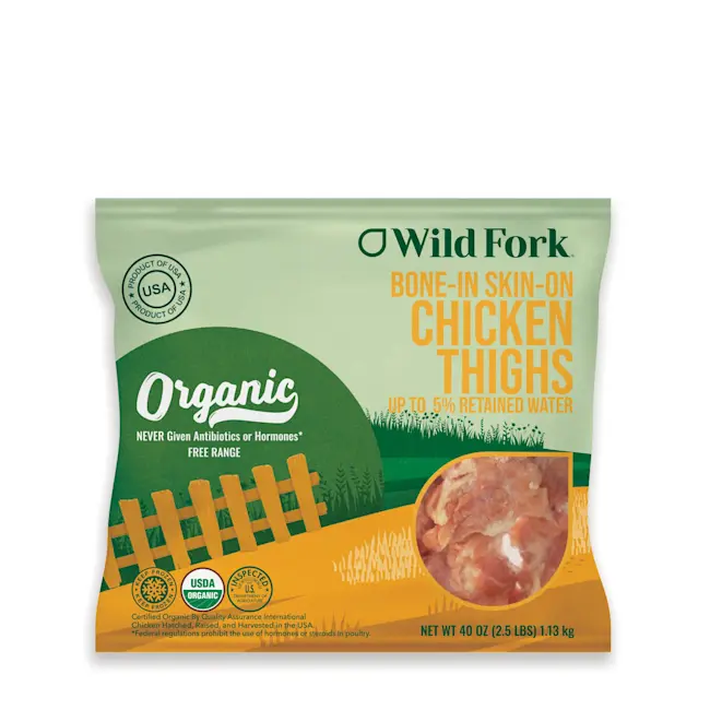 4304 WF PACKAGED Organic Chicken Thighs Poultry