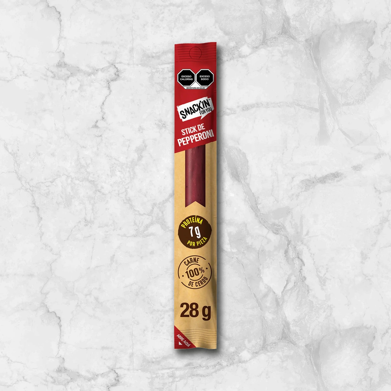 82424 WFMex Packaged STICK DE PEPPERONI SNACKIN FOR YOU 28g Botanas