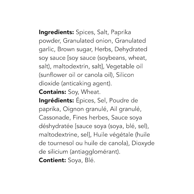 WFC 1012 Compliments Seasoning Pork Ingredients