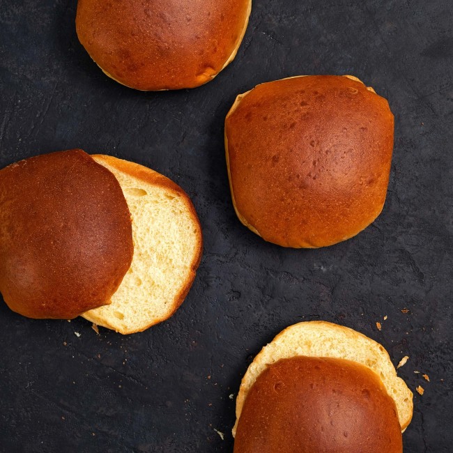 7270 WF RAW Brioche Hamburger Buns - Cusanos