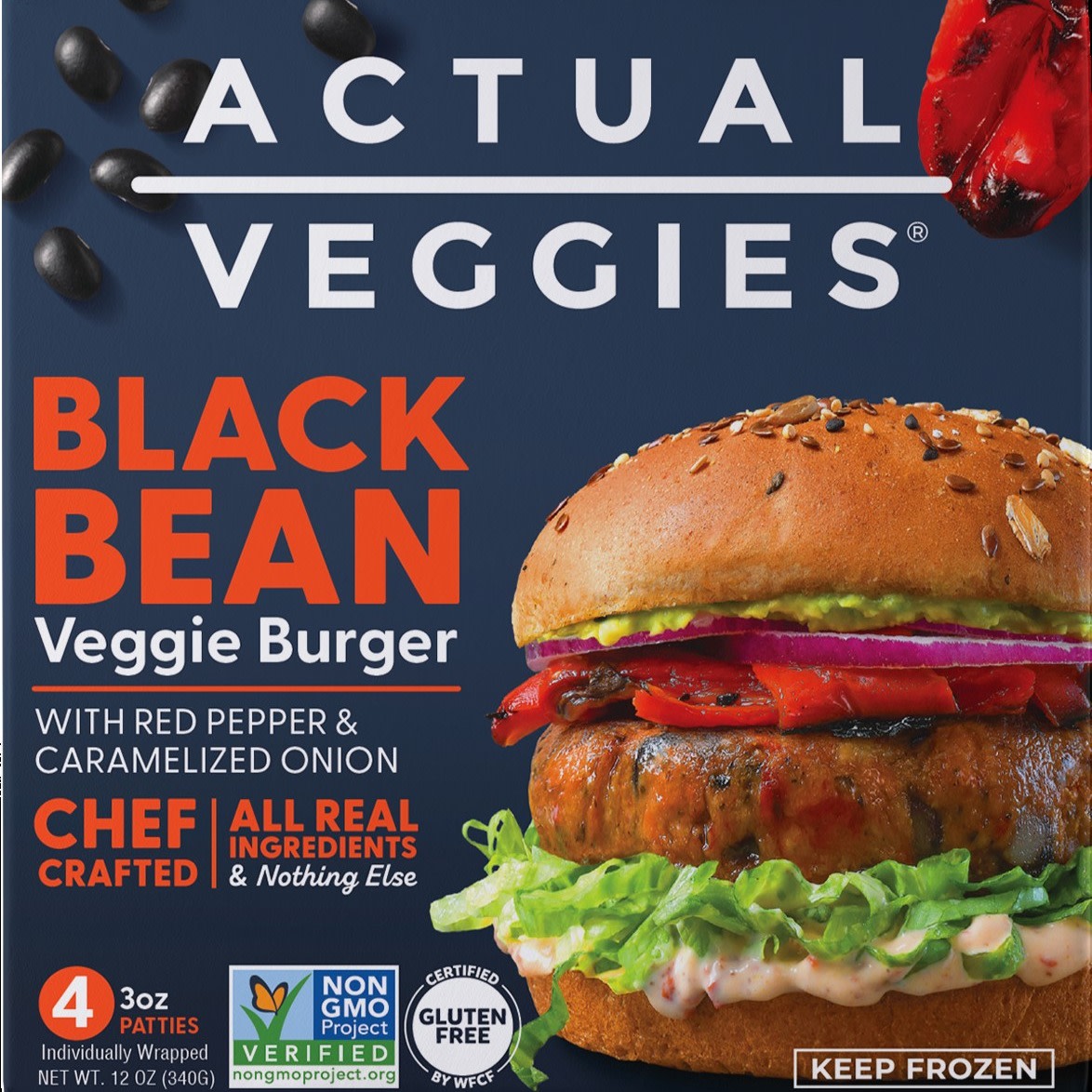 2691 PACKAGE Black Bean Burger Actual Veggies