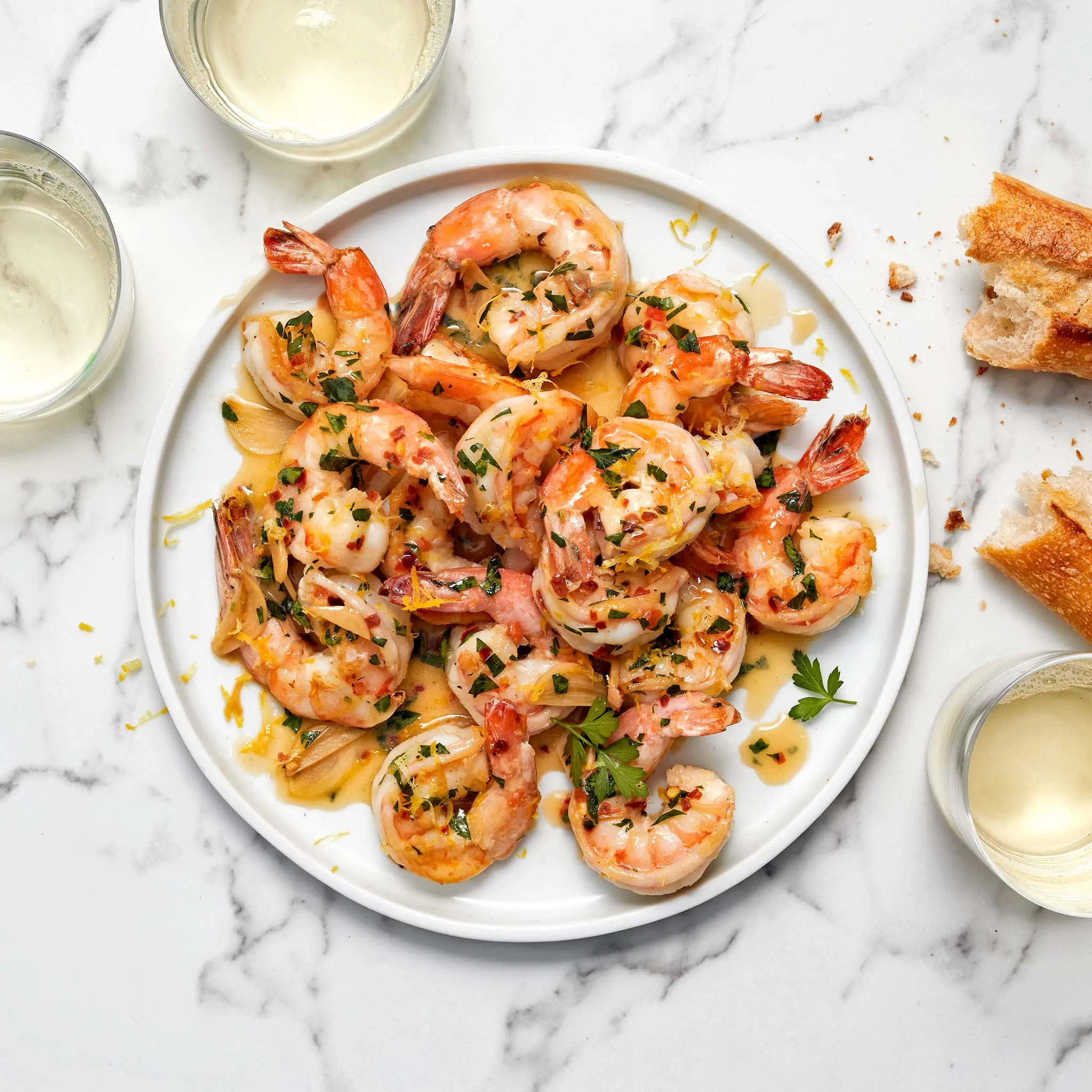 6046 WF PLATED shrimp scampi Seafood