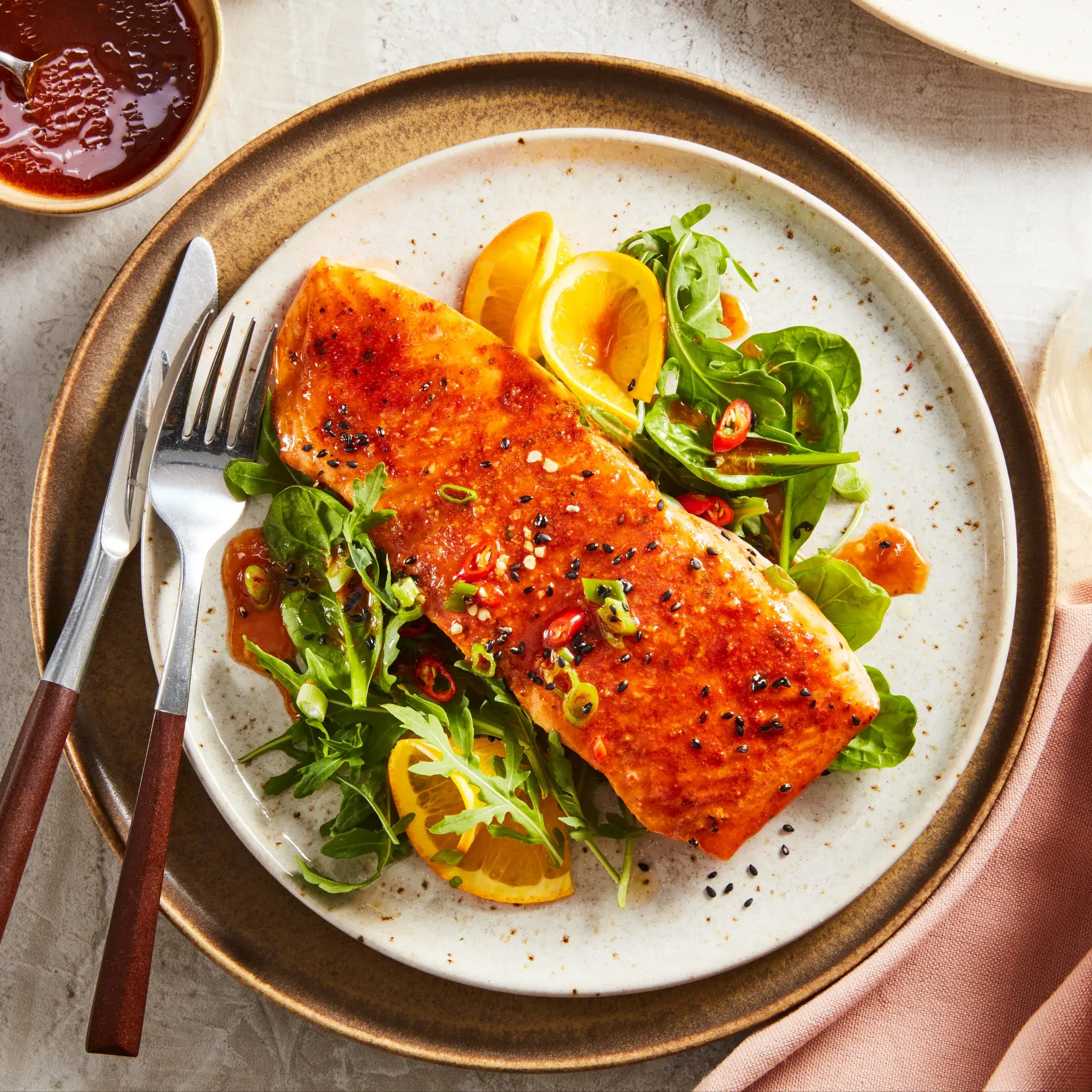 6273 PLATED Atlantic Salmon Portions w/ Citrus Diavalo