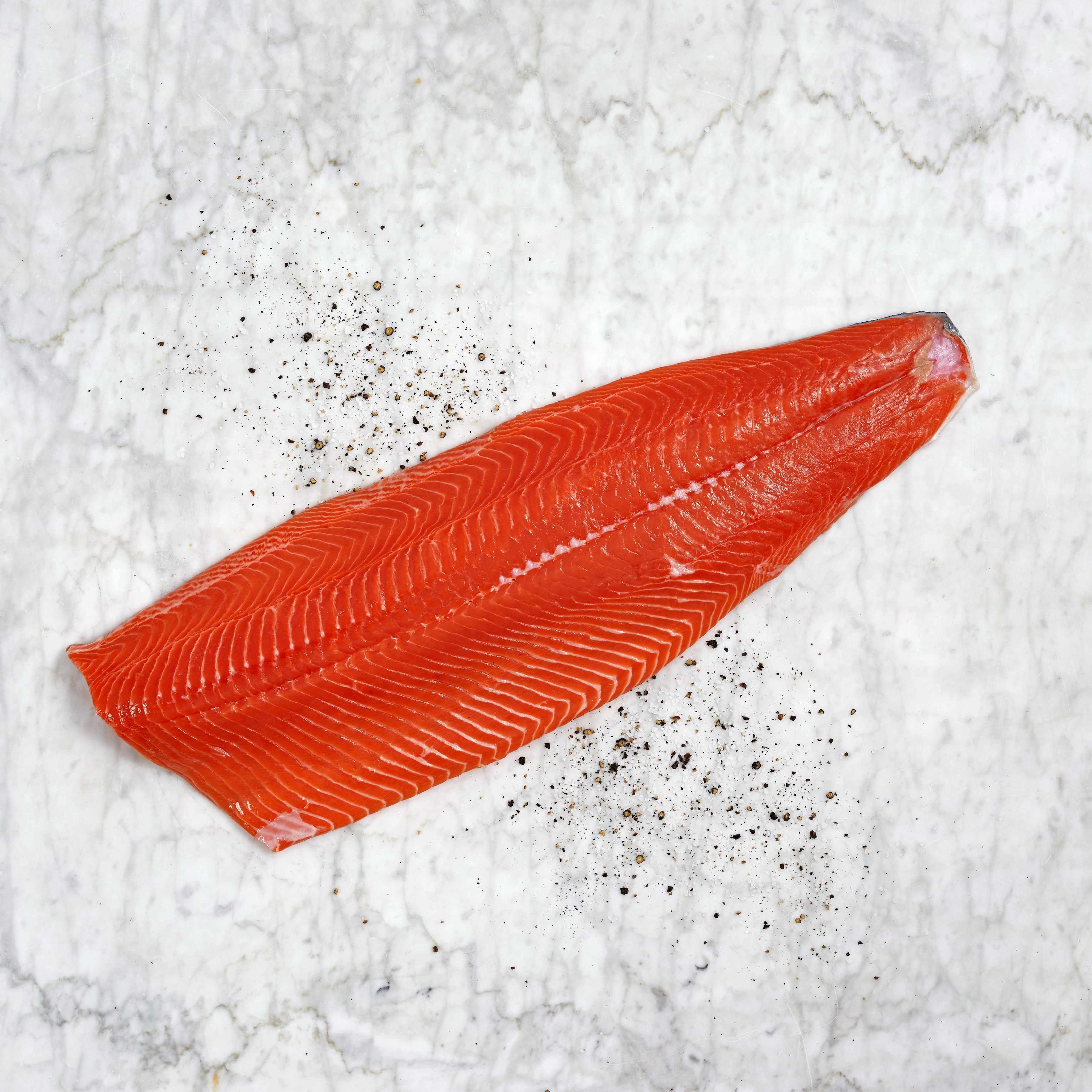 6051 WF Raw Skin-On Whole Sockeye Salmon Seafood