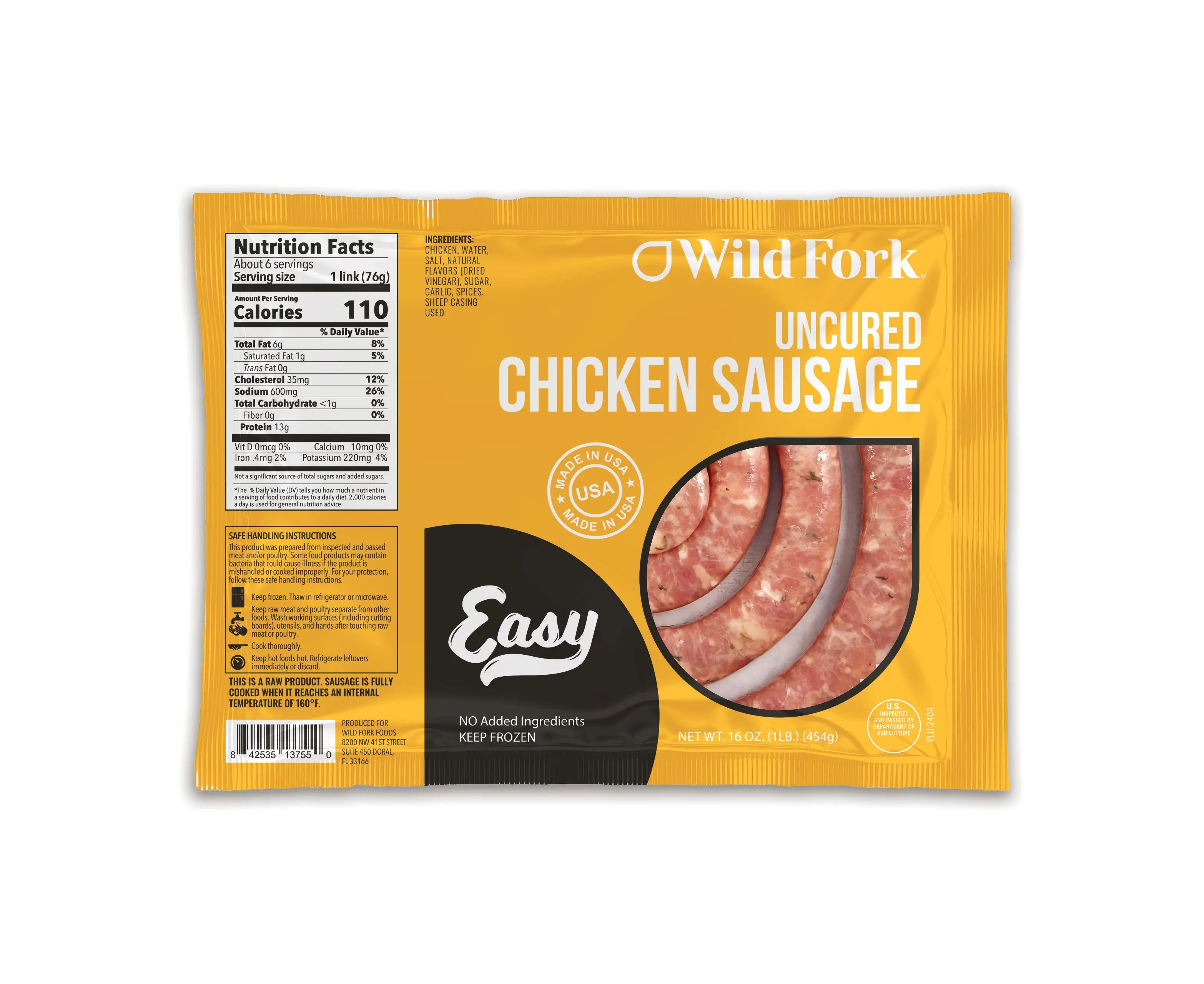 3755 Uncured Chicken Sausage 1lb Mockup