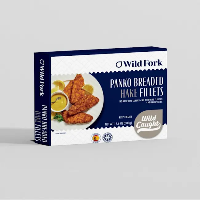 6249 PACKAGED Panko Breaded Hake Fillets