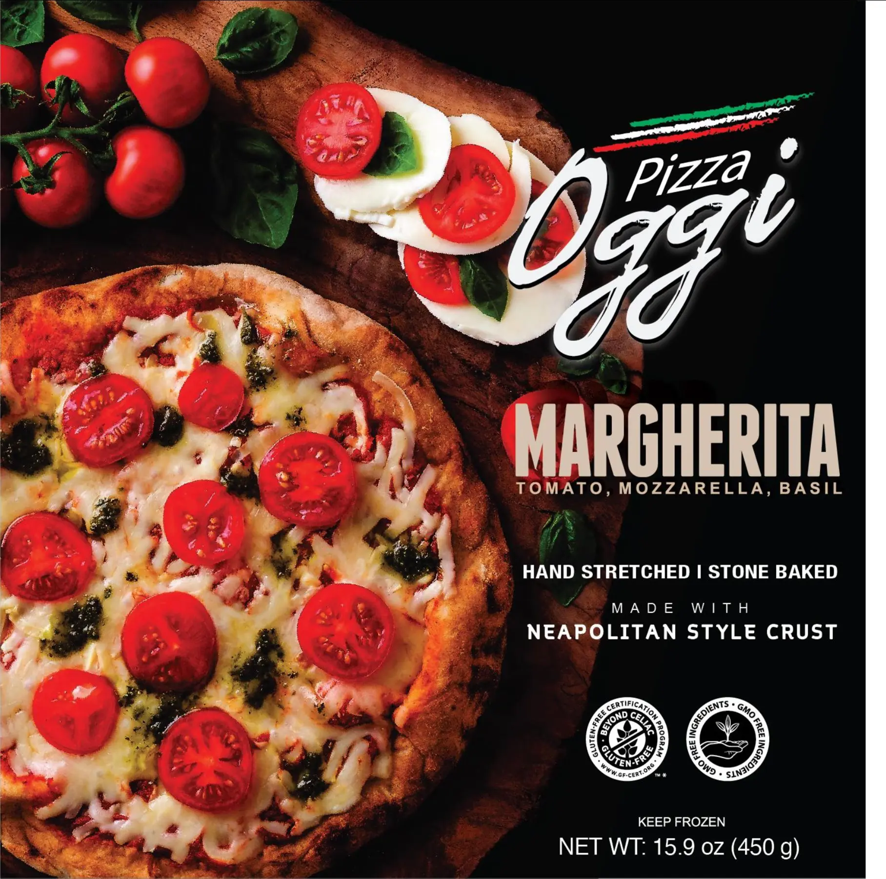 8150 PACKAGED Margherita Gluten Free Pizza - Oggi