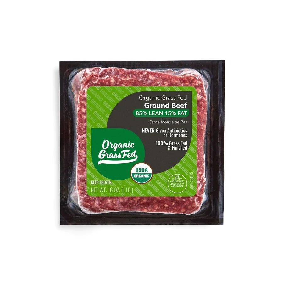 Marketside Organic Grass-Fed Ground Beef, 85% Lean/15% Fat, 1 lb 