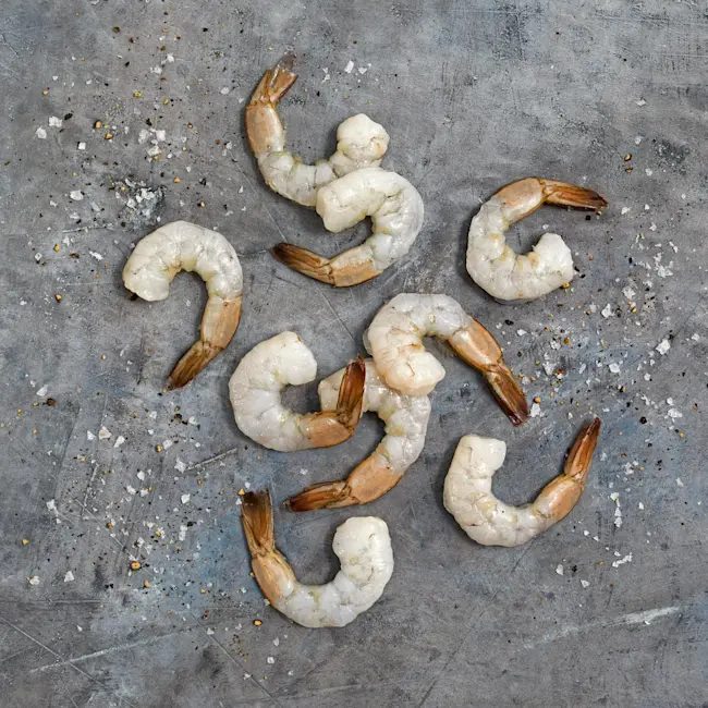 6023 WF Raw Peeled & Deveined Large Shrimp Tail On Seafood