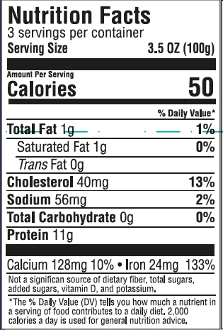 6241 NFT Cooked Clam Meat 10.6oz VS Tray