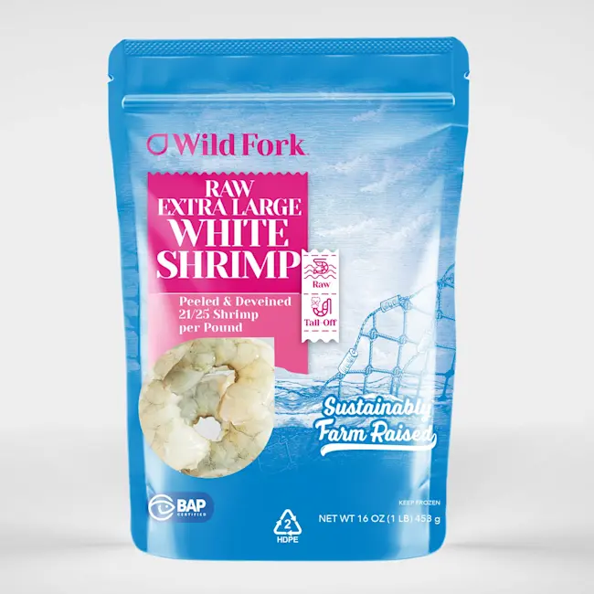 WF 6283 Raw Shrimp 21 25 PD tail-off, XL, 1 Lb.