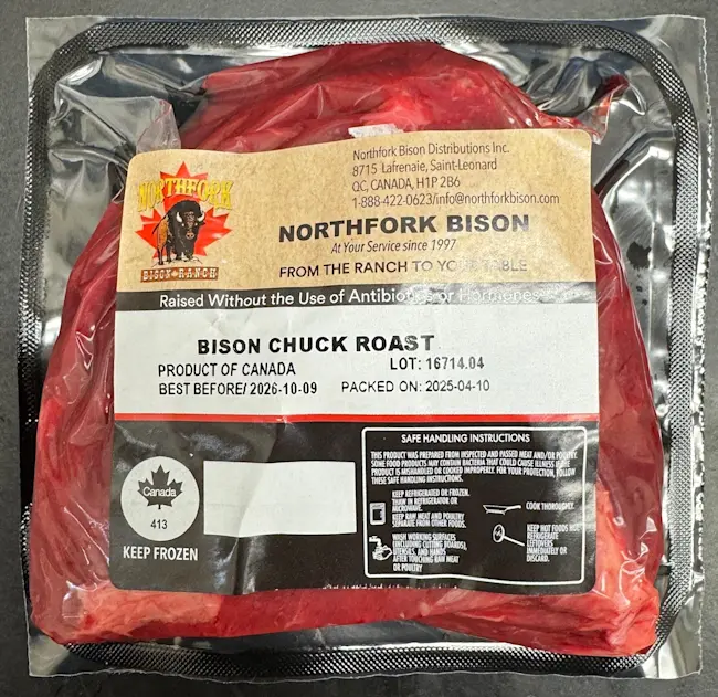 5743 PACKAGED Bison Chuck Roast