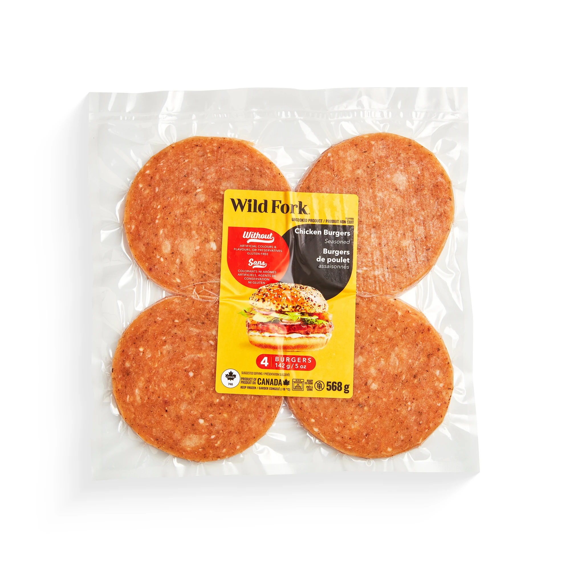 WFC 9006 Grounds Chicken Seasoned Burgers PD