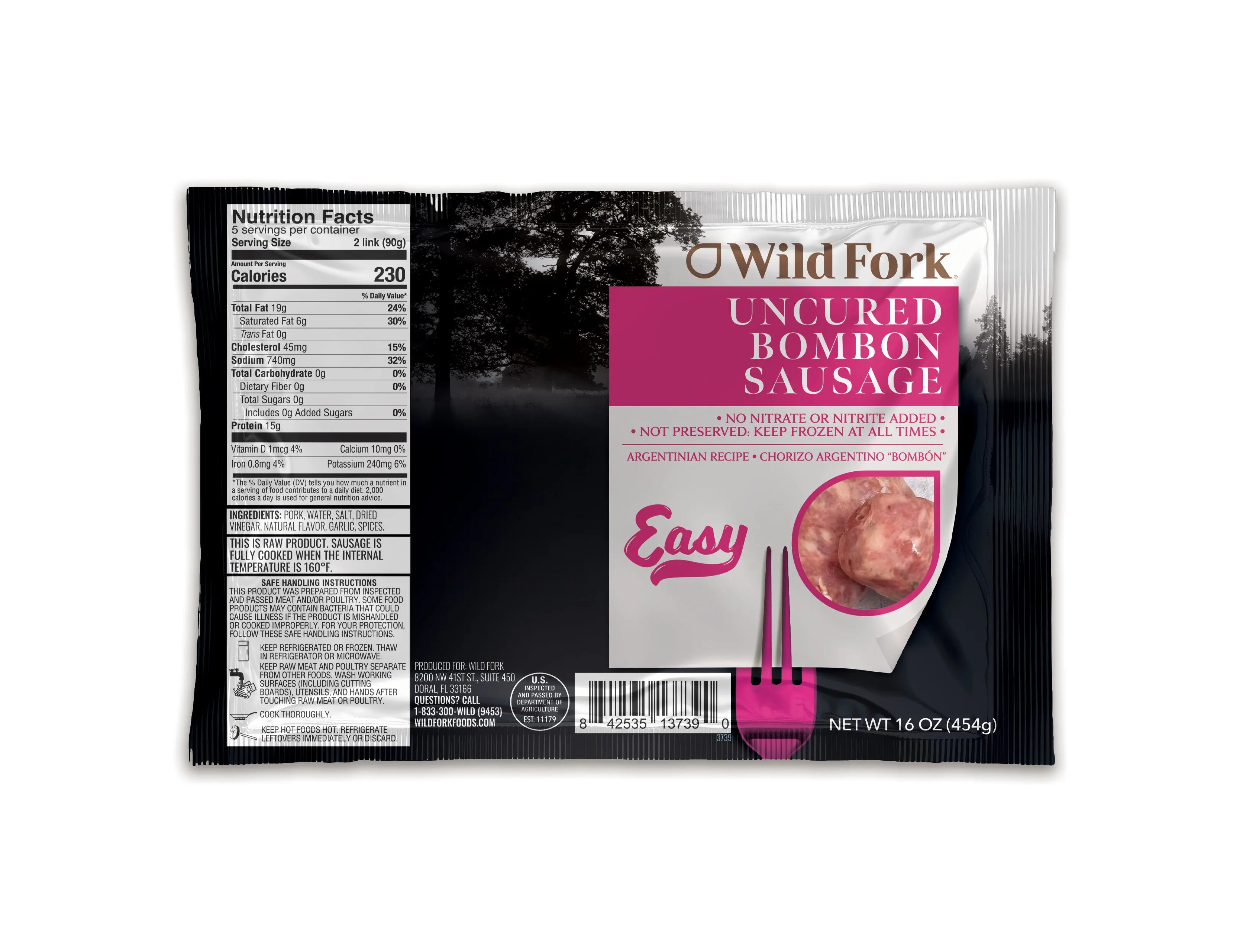 3739 Uncured Bombon Sausage 1lb Mockup