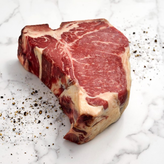 1212 WF Raw USDA Choice Black Angus Bone-In Beef Florentine Steak Beef