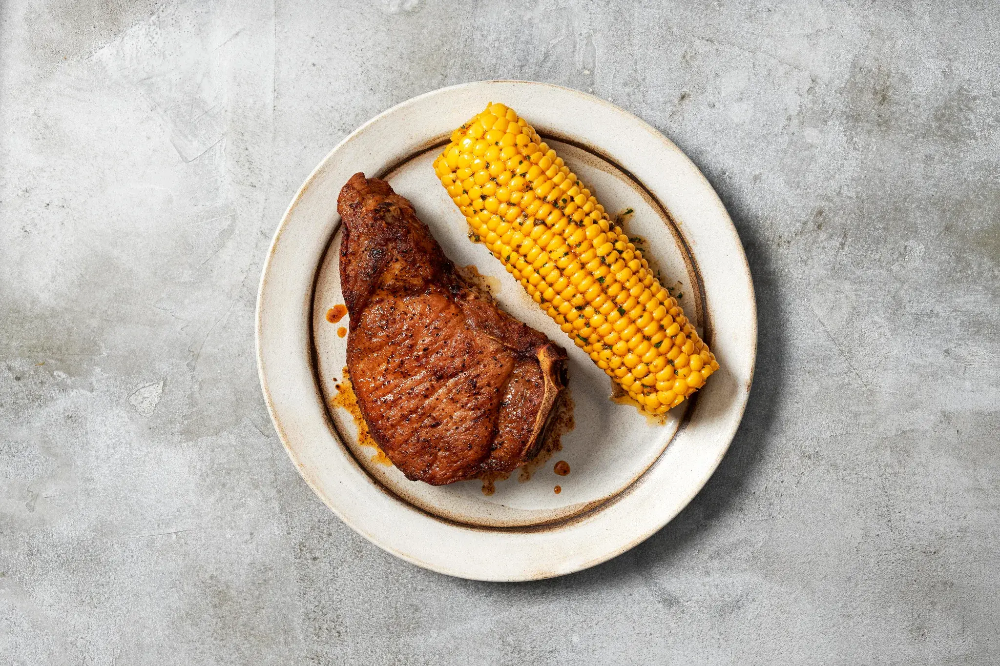 3405 PLATED Pork Bone-In Berkshire Thick NY Chop