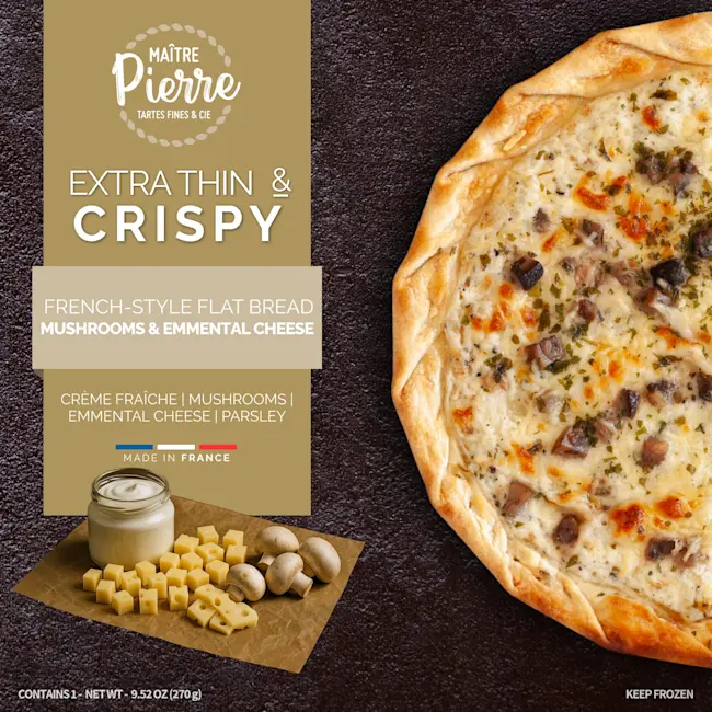 8194 PACKAGING Mushroom & Emmental Flatbread - Maître Pierre
