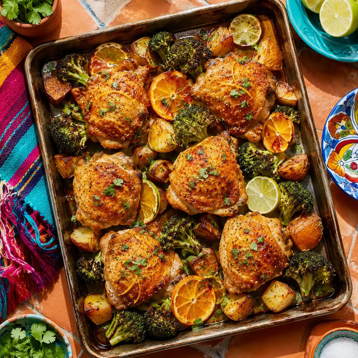Sheet-Pan Citrus Chicken Thighs with Roasted Vegetables