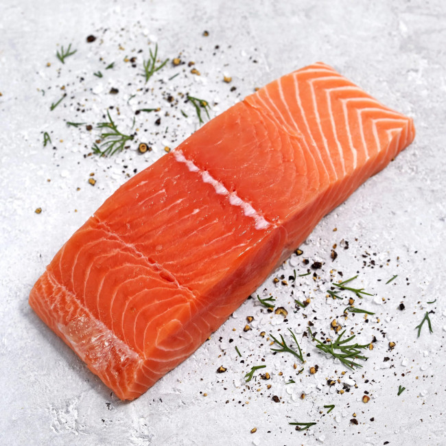 6165 WF RAW King Salmon Fillet Seafood