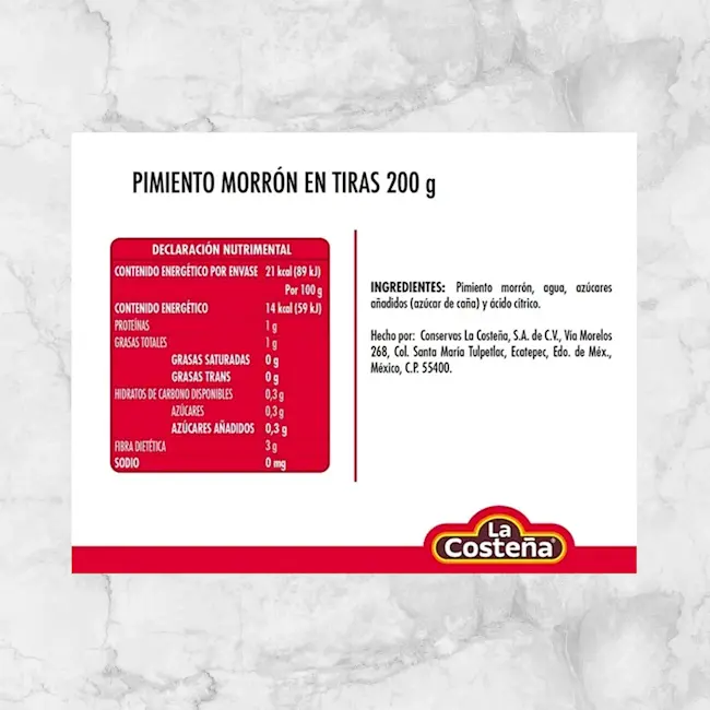82133 WFMex Info LA COSTEÑA PIMIENTO MORRON TIRA 200 G Secos