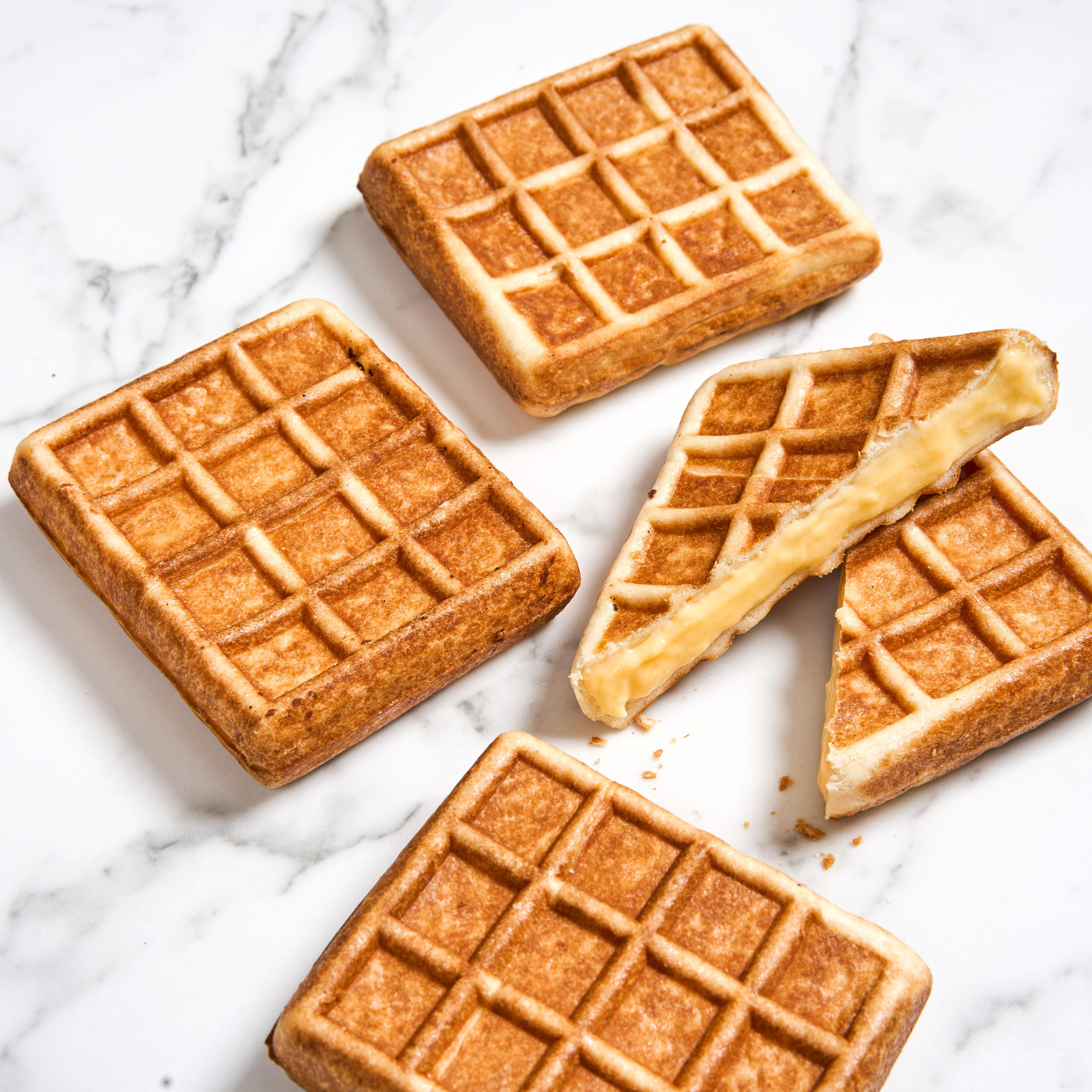 Custard Filled Belgian Waffles