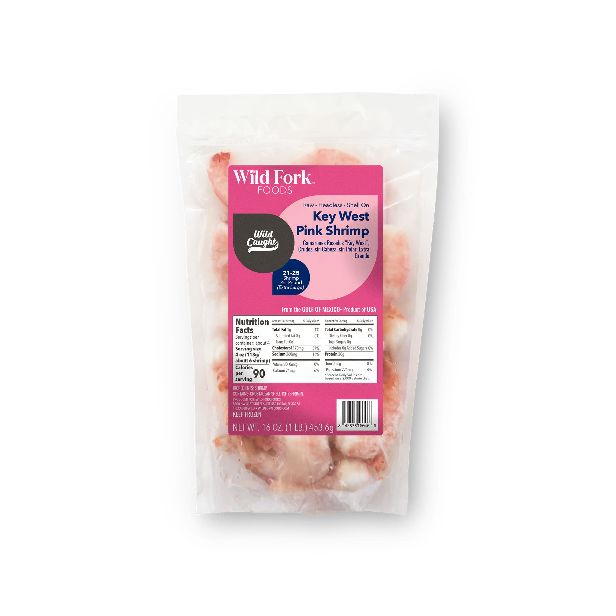 6046 WF PACKAGED Key West Pink Extra Large Shrimp Shell-On Seafood