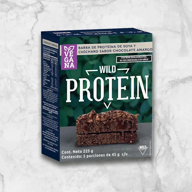 CAJA CON BARRAS DE PROTEÍNA SABOR CHOCOLATE AMARGO