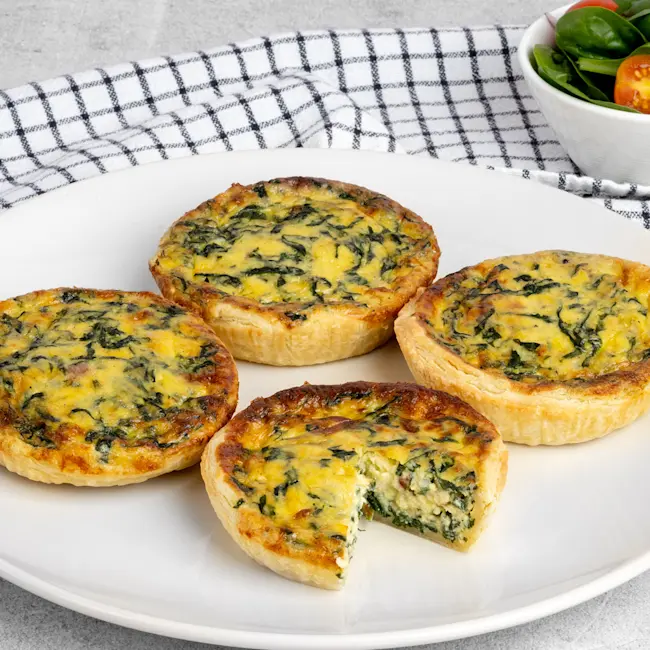 MINI QUICHES DE ESPINACAS CON QUESO