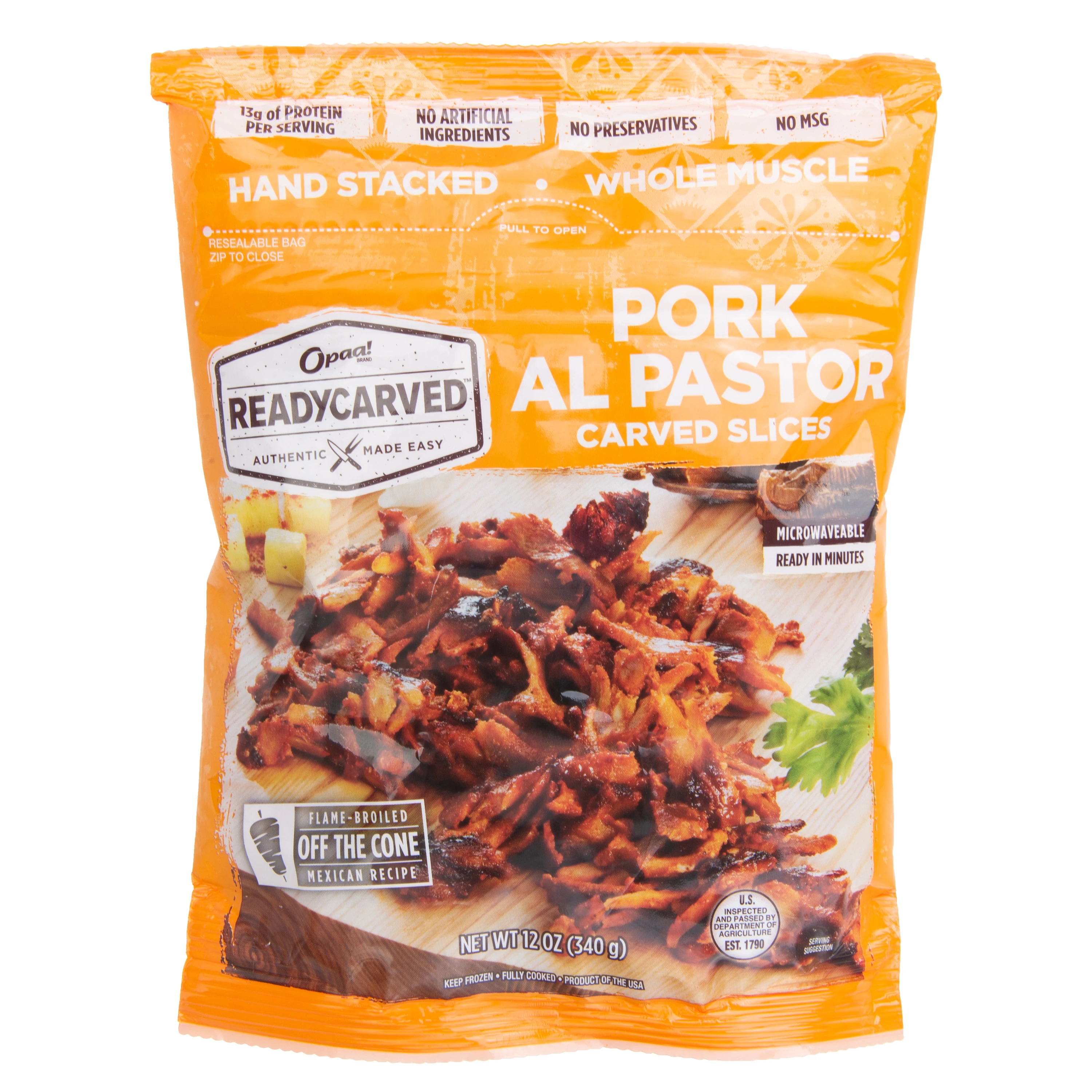 8155 PACKAGING Pork Al Pastor Carved Slices - Opaa!
