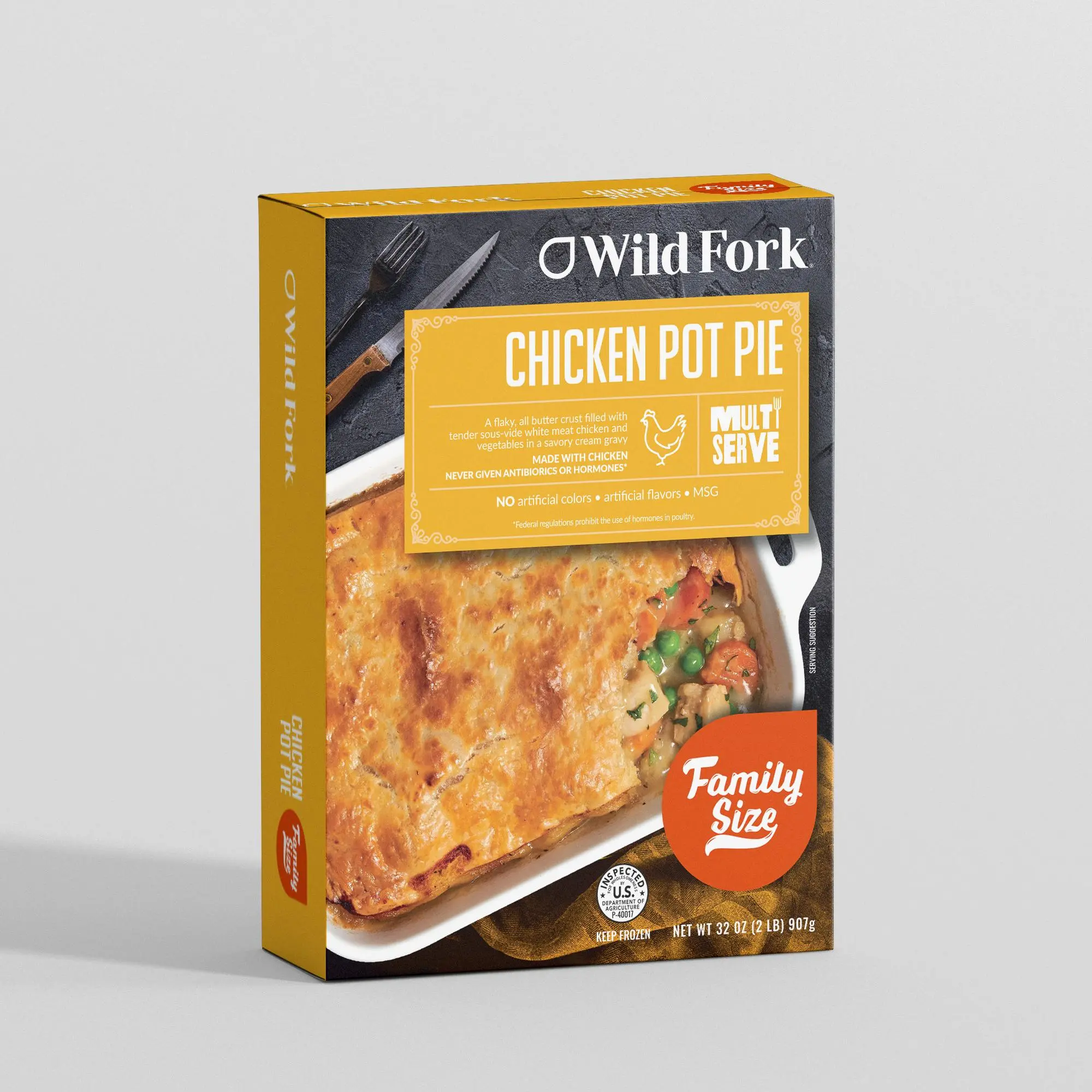 8038 WF PACKAGED CHICKEN POT PIE - FAMILY SIZE READY MEALS