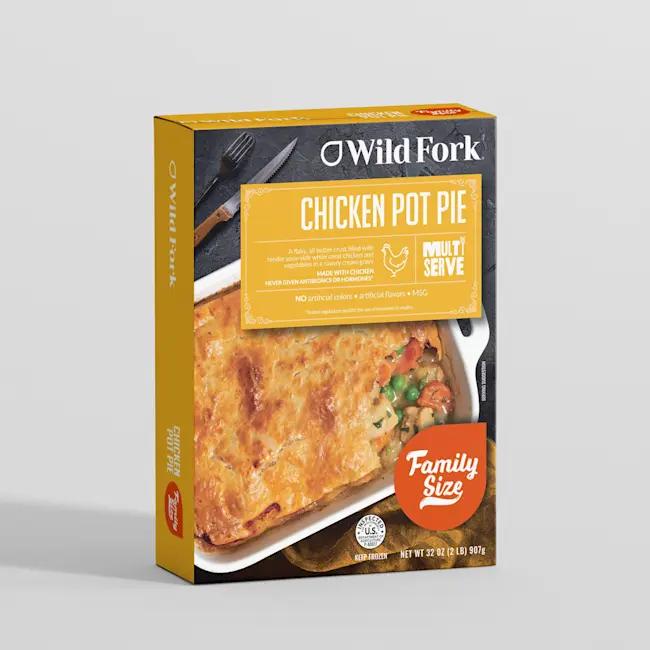 8038 WF PACKAGED CHICKEN POT PIE - FAMILY SIZE READY MEALS