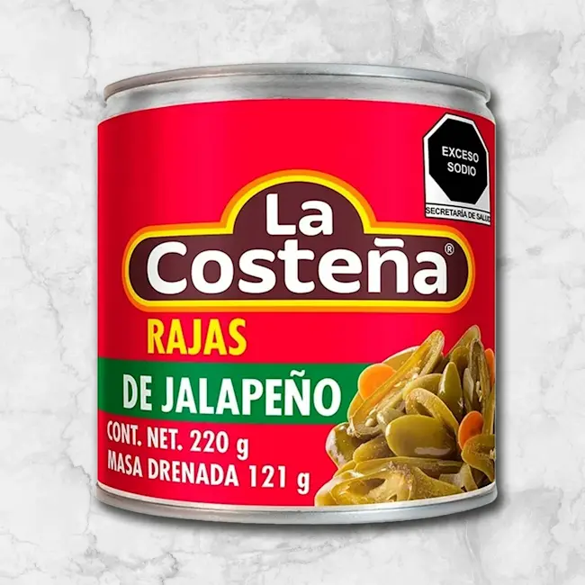 82132 WFMex Packaged LA COSTEÑA RAJAS VERDES 48 220 G secos