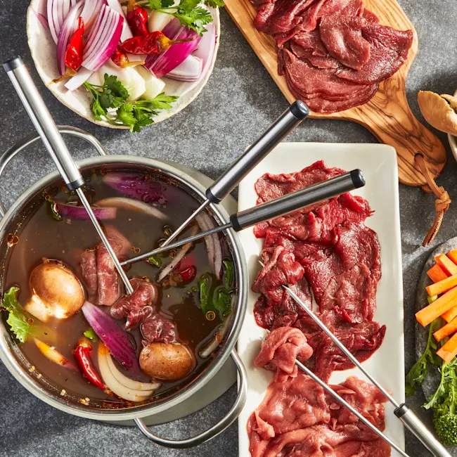 WFC 8213 8227 8246 NB SpecialtyMeat Duck Bison Venison FondueSlices Lifestyle