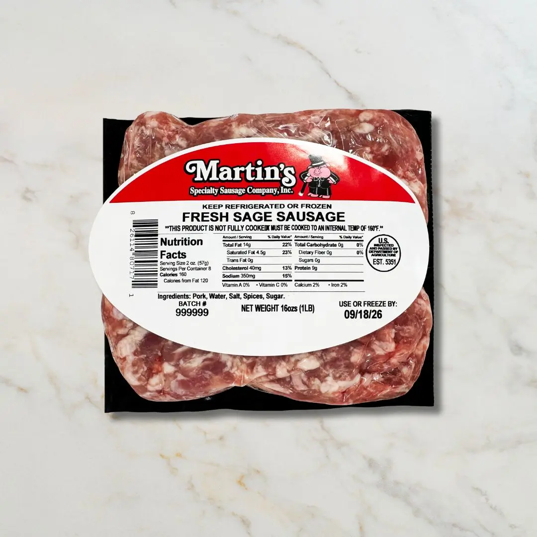 3840 PACKAGING Pork Sage Sausage Meat - Martin's