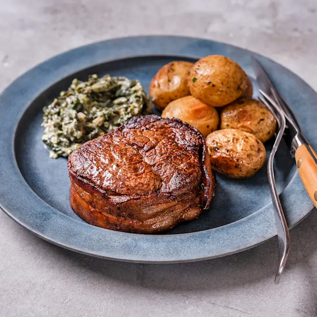 1900 plated Bacon Wrapped Tenderloin