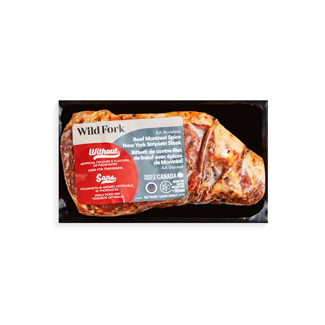 WFC 6007 Beef NY Strploin Steak Montreal Spice Boneless PD