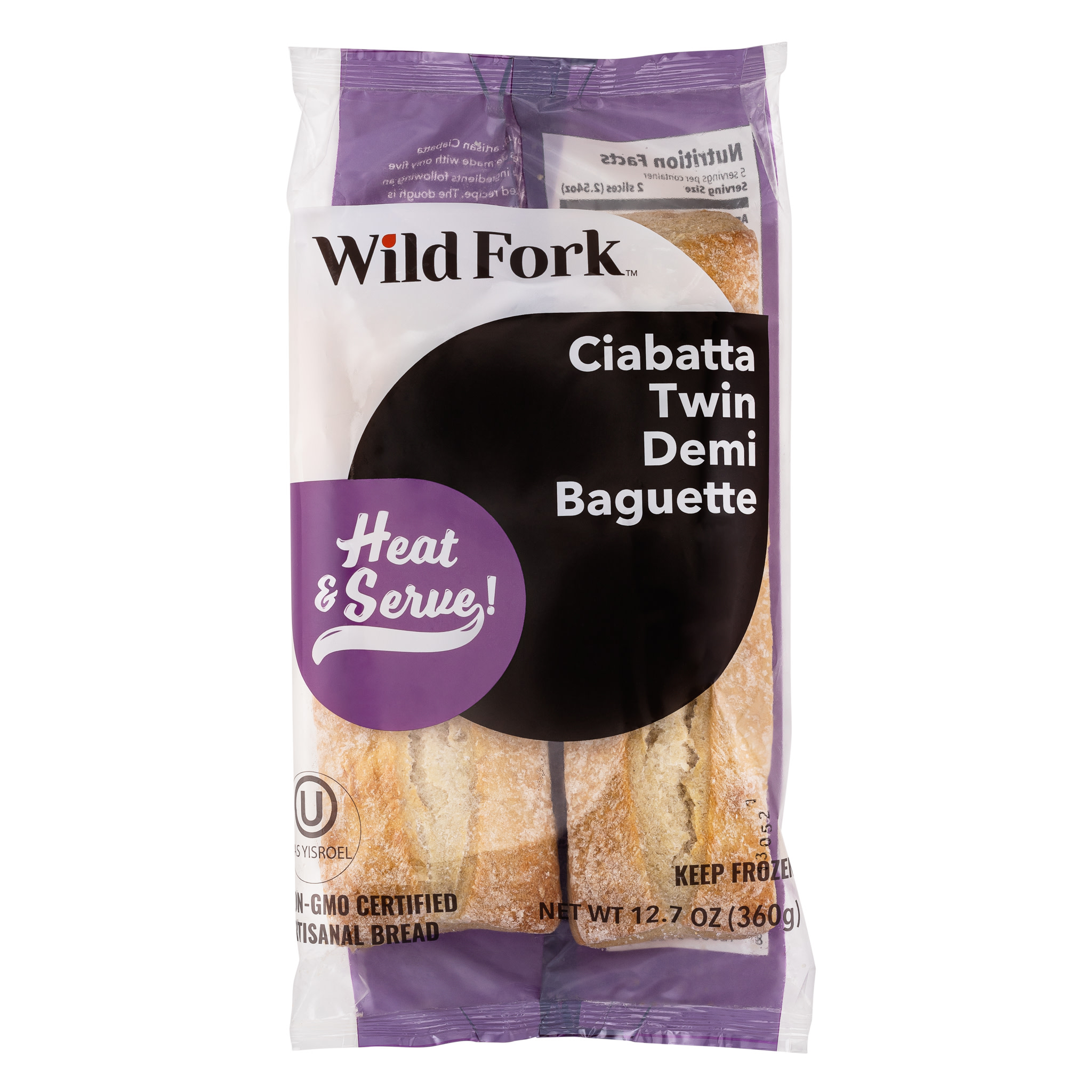 7254 WF PACKAGED CIABATTA TWIN DEMI BAGUETTES Breads, Appetizers & Desserts