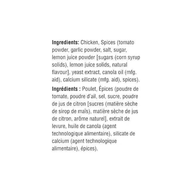 WFC 7026 7093 Chicken LegMeat ShawarmaStirFry Ingredients