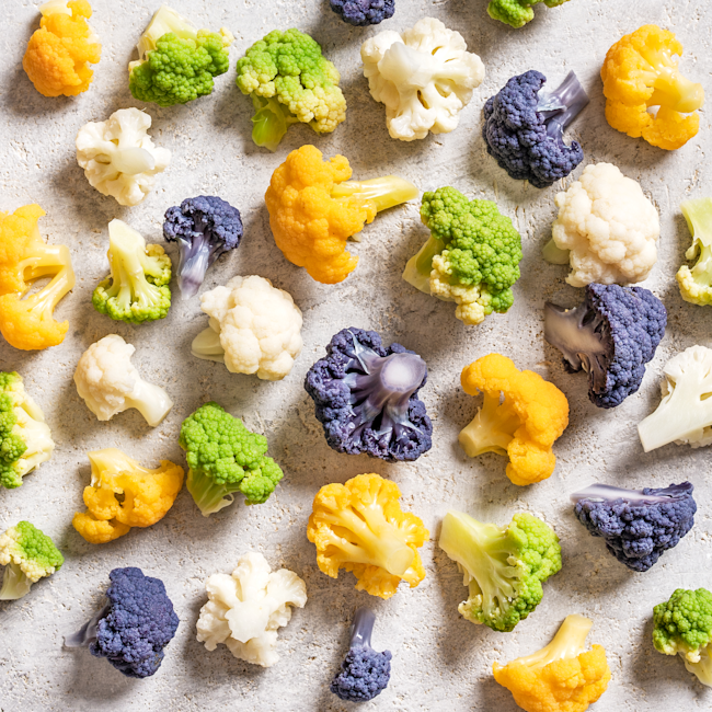 7601 raw Rainbow Cauliflower Stir Fry