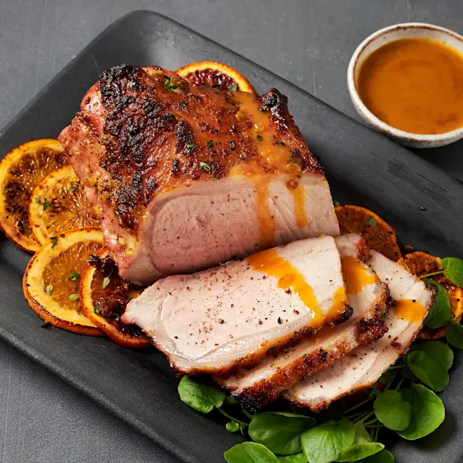 3402 WF PLATED Berkshire Pork NY Roast Pork