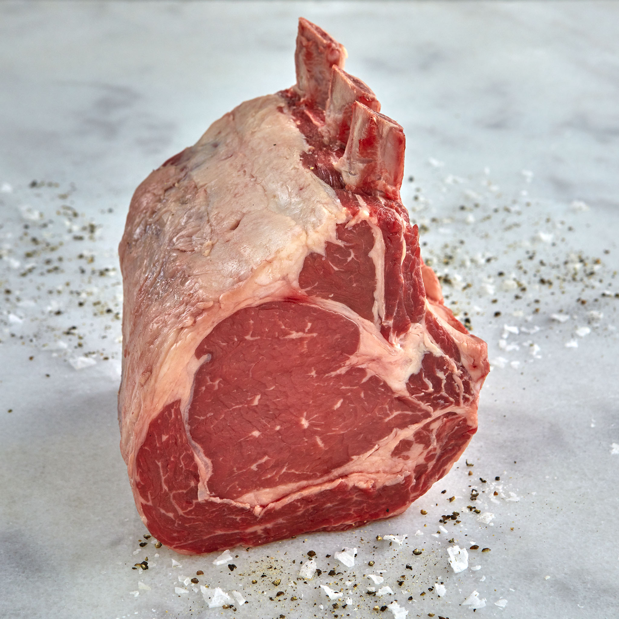 1226 WF Raw USDA Choice Bone-In Black Angus Beef Ribeye Roast Beef