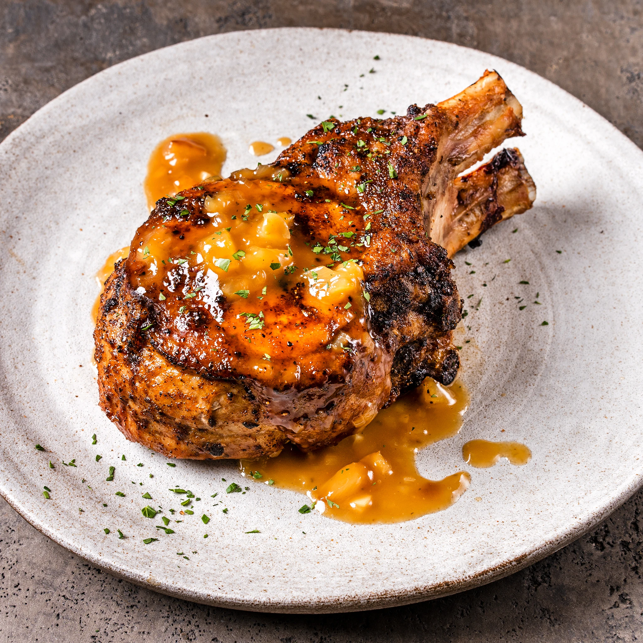 3593 PLU WF PLATED PorkDoubleBoneInRibChop PORK
