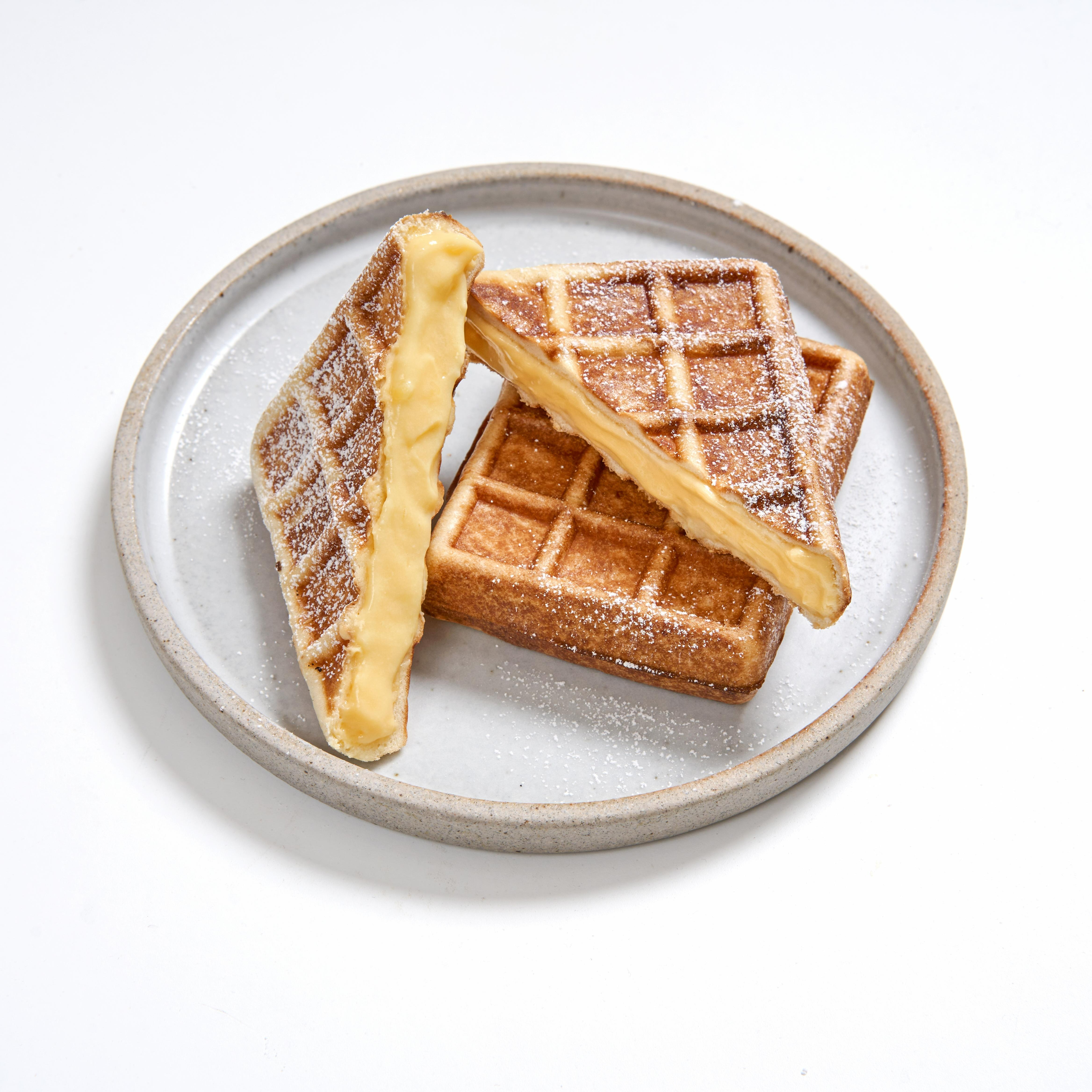 Custard Filled Belgian Waffles