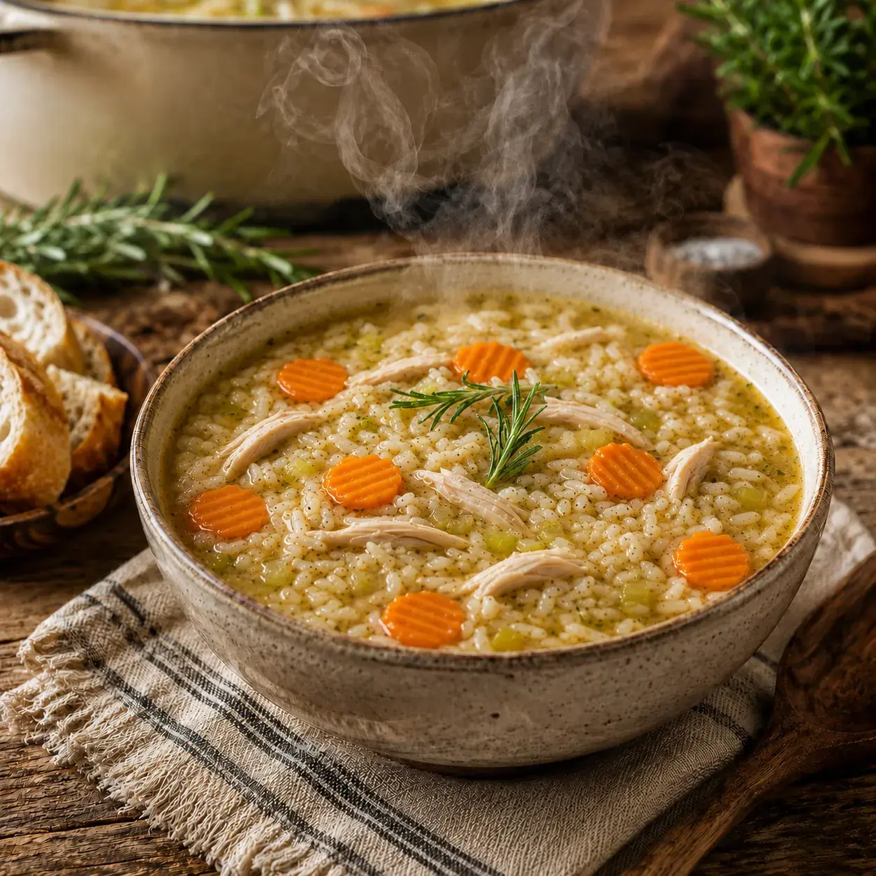 Rosemary Chicken & Rice Soup