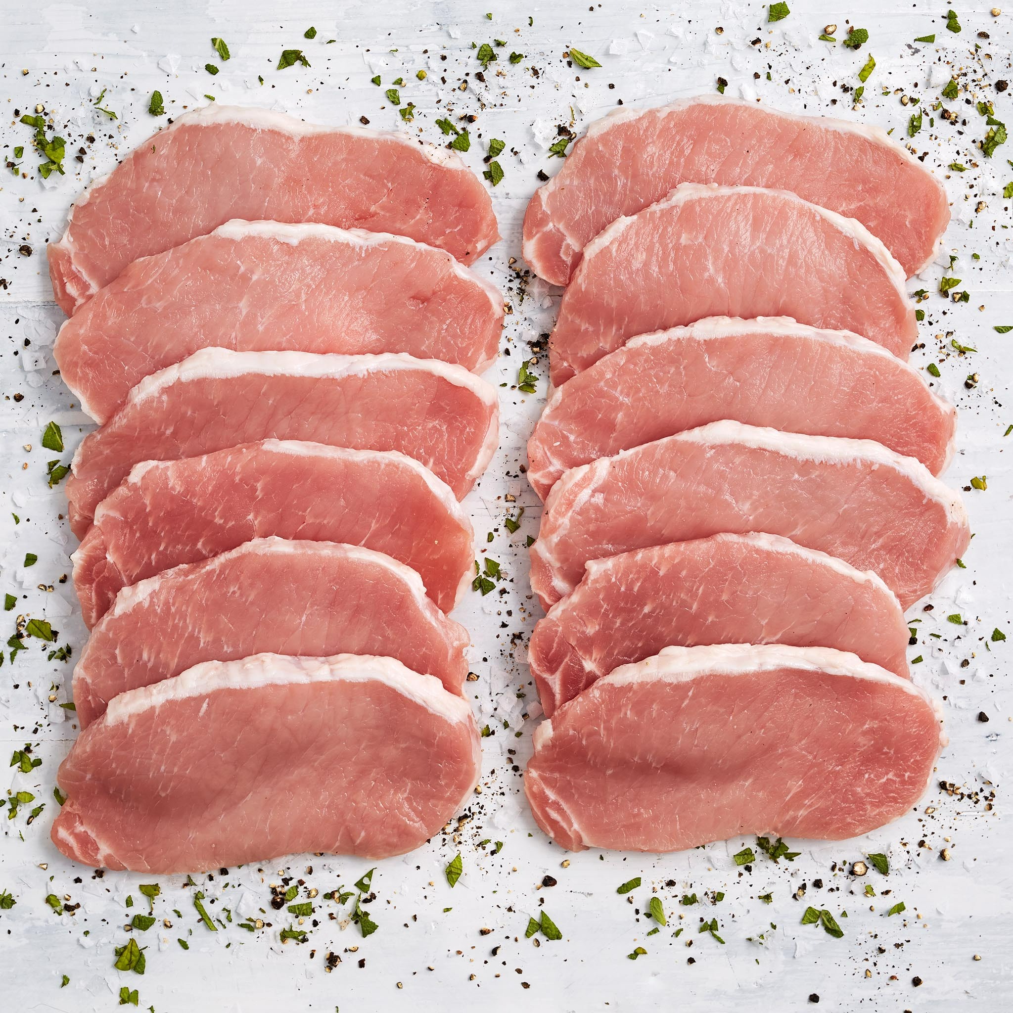 3128 WF Raw Pork Thin NY Chops ABF Pork