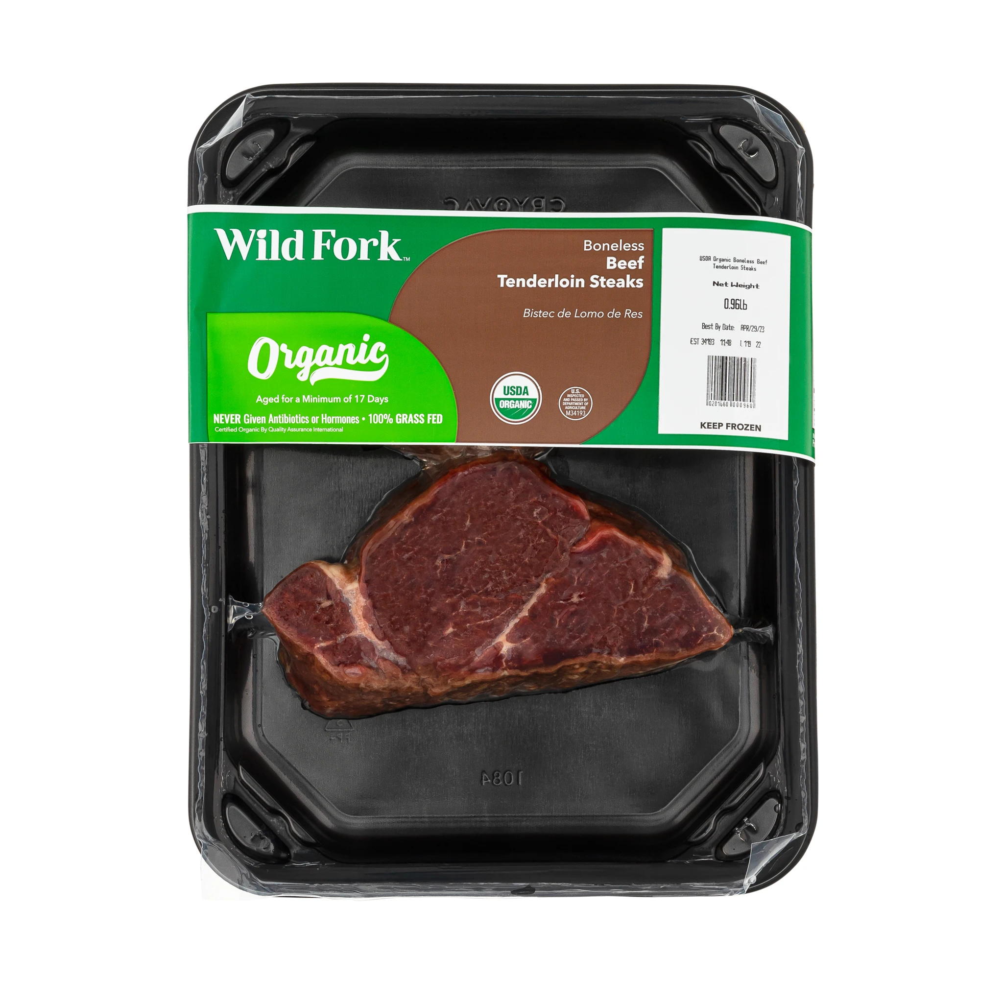 1660 WF PACKAGED USDA ORGANIC BEEF TENDERLOIN STEAKS BEEF