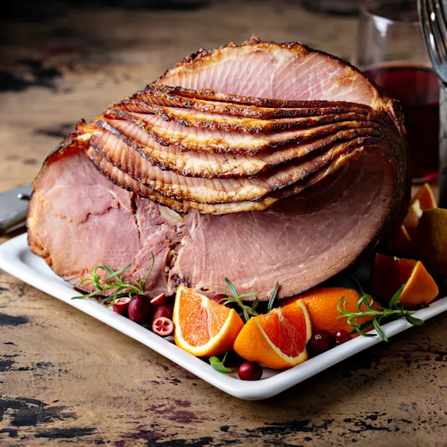 3832 RAW Hickory Smoked Spiral Sliced Half Ham