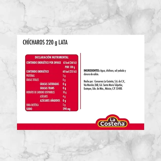82129 WFMEX info LA COSTEÑA CHICHAROS 24 220 G Secos