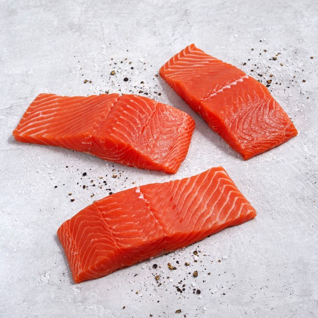 6074 WF Raw Skin-On Sockeye Salmon Fillets Seafood
