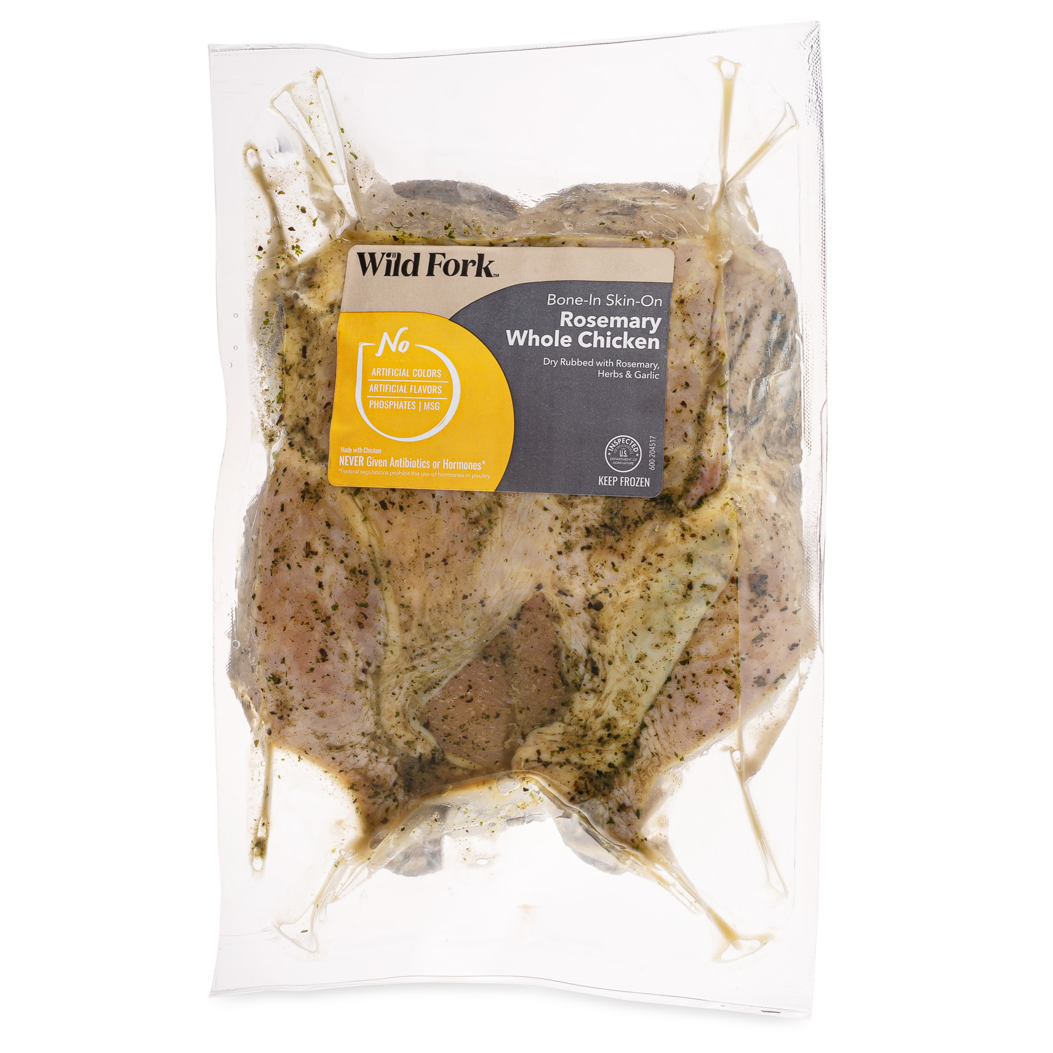4512 WF PACKAGED Rosemary Garlic Whole Chicken Poultry